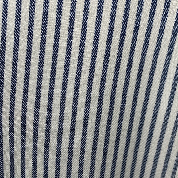 Madewell Women’s Courtyard Ruffle-Hem Top in Stripe Blue and Cream Size Medium - Picture 4 of 11